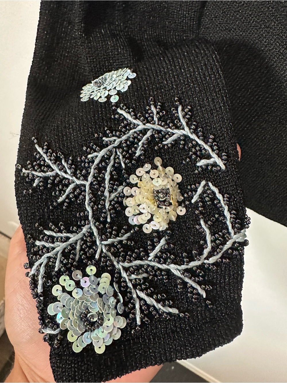 Vintage Sigrid Olsen Embroidered Beaded Cardigan Size M Formal Whimsigoth - Picture 5 of 10